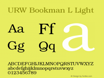 URW Bookman L Light Version 1.06图片样张