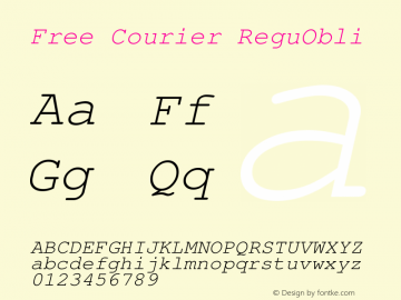 Free Courier ReguObli Version 1.06 Font Sample