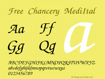 Free Chancery MediItal Version 1.06 Font Sample