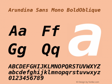 Arundina Sans Mono BoldOblique Version 1.20图片样张