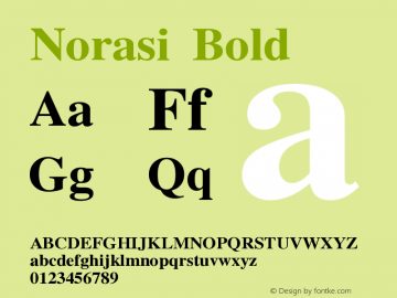 Norasi Bold Version 004.011: 2009-07-24图片样张