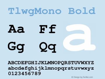 TlwgMono Bold Version 001.013: 2009-06-24 Font Sample