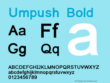 Umpush Bold Version 0.9.11: 2009-07-22 Font Sample
