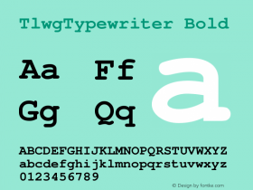 TlwgTypewriter Bold Version 001.014: 2009-07-23 Font Sample