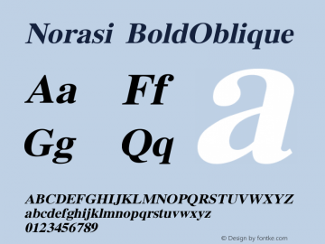 Norasi BoldOblique Version 004.011: 2009-07-24 Font Sample