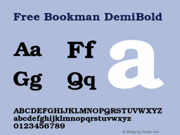 Free Bookman DemiBold Version 1.06图片样张