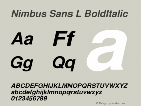 Nimbus Sans L BoldItalic Version 1.06图片样张