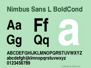 Nimbus Sans L BoldCond Version 1.06 Font Sample