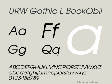 URW Gothic L BookObli Version 1.06 Font Sample