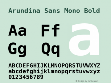 Arundina Sans Mono Bold Version 1.20图片样张
