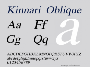 Kinnari Oblique Version 001.007: 2009-07-24图片样张