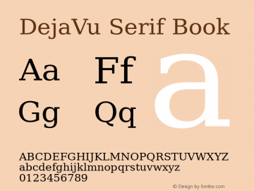DejaVu Serif Book Version 2.31 Font Sample