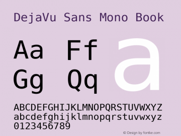 DejaVu Sans Mono Book Version 2.31 Font Sample
