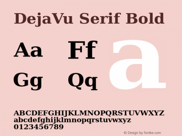 DejaVu Serif Bold Version 2.31 Font Sample