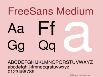 FreeSans Medium Version $Revision: 1.256 $ Font Sample
