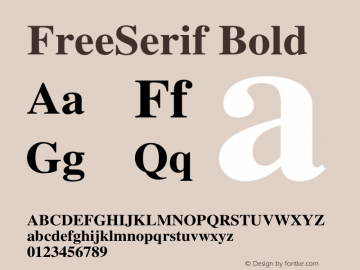 FreeSerif Bold Version $Revision: 1.150 $ Font Sample