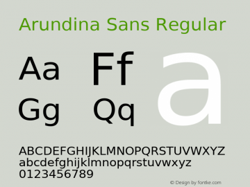 Arundina Sans Regular Version 1.20图片样张