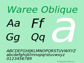 Waree Oblique Version 0.11.5: 2009-07-22图片样张