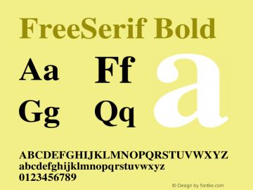 FreeSerif Bold Version $Revision: 1.150 $图片样张