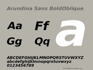 Arundina Sans BoldOblique Version 1.20 Font Sample