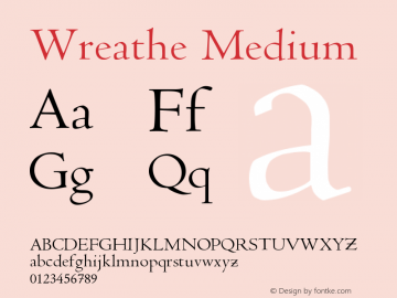 Wreathe Medium Version 1.5 Font Sample