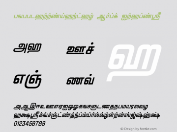TM-TTPattinathar Bold Italic 1.0 Thu Jul 11 16:17:00 1996图片样张