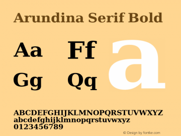 Arundina Serif Bold Version 2.2图片样张