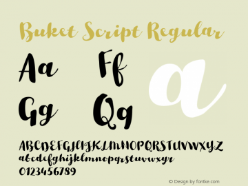 Buket Script Regular Version 1.000 Font Sample