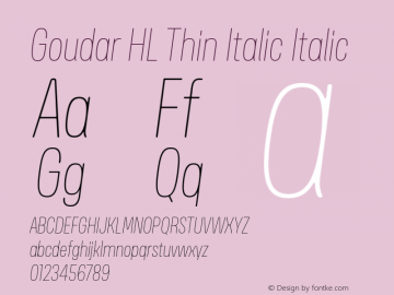 Goudar HL Thin Italic Italic Version 1.10 Build 0117图片样张