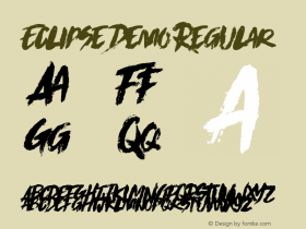 Eclipse Demo Regular Version 1.00Eclipse Typeface Demo Version © The Branded Quotes 2017 All Rights Reserved. Font Sample