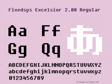 Fixedsys Excelsior 2.00 Regular Version 2.0; 2003; initial release Font Sample