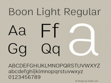 Boon Light Regular Version 3.0图片样张