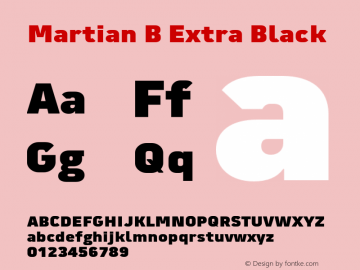 Martian B Extra Black Version 1.000;PS 001.000;hotconv 1.0.88;makeotf.lib2.5.64775 Font Sample
