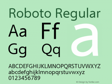 Roboto Regular Version 2.00 October 14, 2016 Font Sample