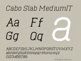 Cabo Slab MediumIT Version 1.001;Fontself Maker 1.1.0 Font Sample