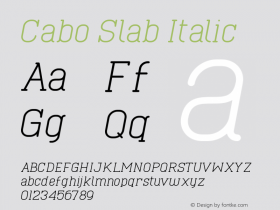 Cabo Slab Italic Version 1.001;Fontself Maker 1.1.0 Font Sample