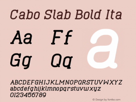 Cabo Slab Bold Ita Version 1.001;Fontself Maker 1.1.0 Font Sample