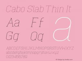 Cabo Slab Thin It Version 1.001;Fontself Maker 1.1.0 Font Sample