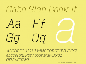 Cabo Slab Book It Version 1.001;Fontself Maker 1.1.0 Font Sample