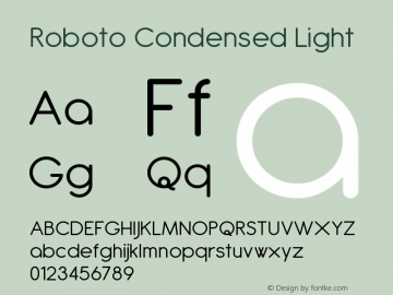 Roboto Condensed Light Version 2.00 June 3, 2016图片样张