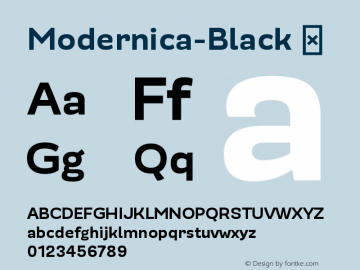 Modernica-Black ☞ Version 2.000;PS 002.000;hotconv 1.0.88;makeotf.lib2.5.64775;com.myfonts.easy.quintana-font.modernica.black.wfkit2.version.4J8u图片样张
