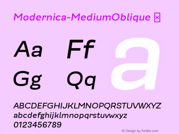 Modernica-MediumOblique ☞ Version 2.000;PS 002.000;hotconv 1.0.88;makeotf.lib2.5.64775;com.myfonts.easy.quintana-font.modernica.medium-oblique.wfkit2.version.4J8v图片样张