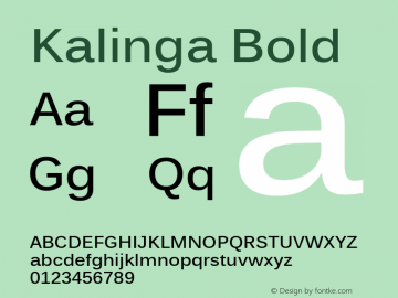 Kalinga Bold Version 5.90 Font Sample