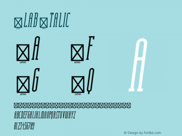 Slab Italic Version 1.010;PS 001.010;hotconv 1.0.88;makeotf.lib2.5.64775 Font Sample