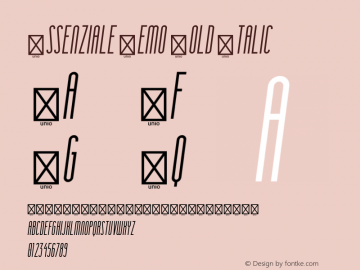 Essenziale Demo Bold Italic Version 1.010;PS 001.010;hotconv 1.0.88;makeotf.lib2.5.64775图片样张