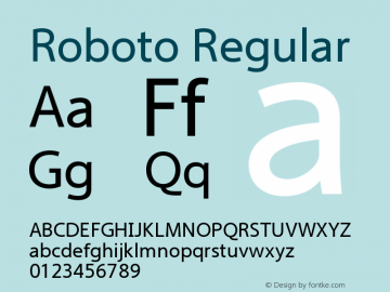 Roboto Regular Version 2.00 February 6, 2017 Font Sample