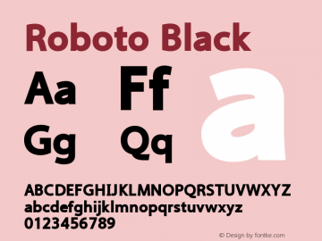 Roboto Black Version 2.00 June 3, 2016 Font Sample