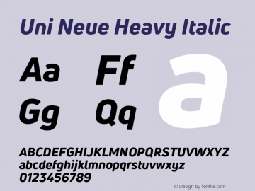 Uni Neue Heavy Italic Version 1.0图片样张