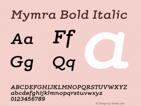 Mymra Bold Italic Version 2.000 Font Sample