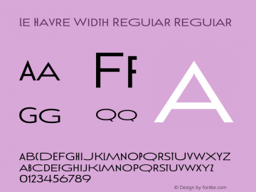 Le Havre Width Regular Regular Version 1.003 Font Sample